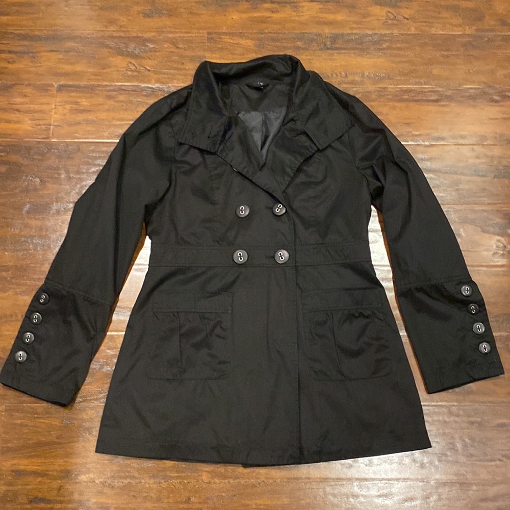 Ambition Black Double Breasted Light Weight Jacket Blazer Size Medium - Picture 5 of 13